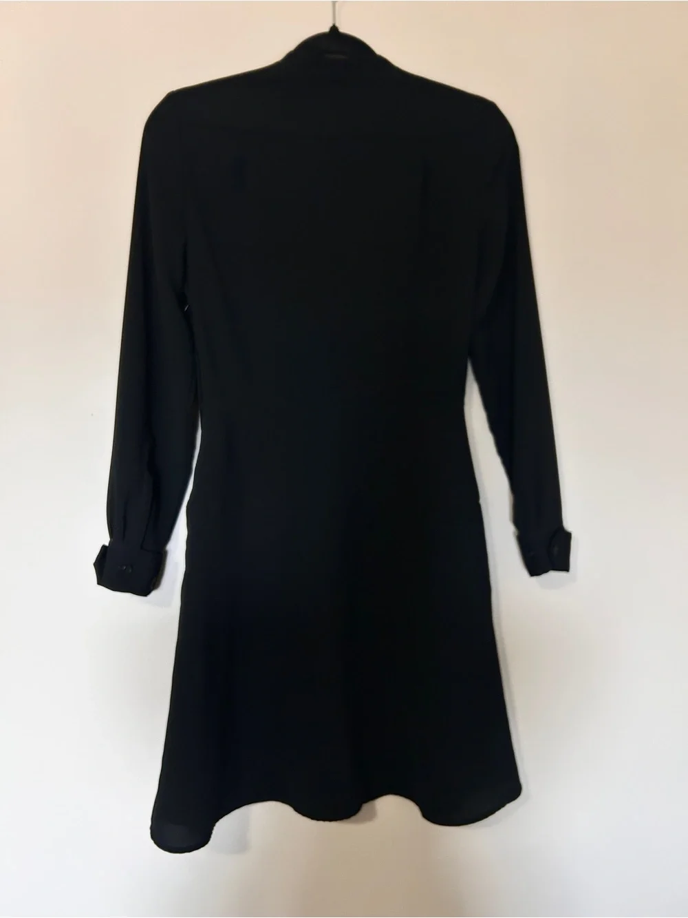 COACH Button Up Mandarin Collar Shirt Dress Black - Picture 3 of 9